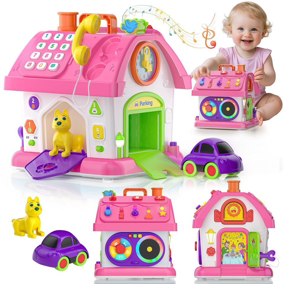 Hurdaos Montessori toy house with musical bird for engaging sensory play