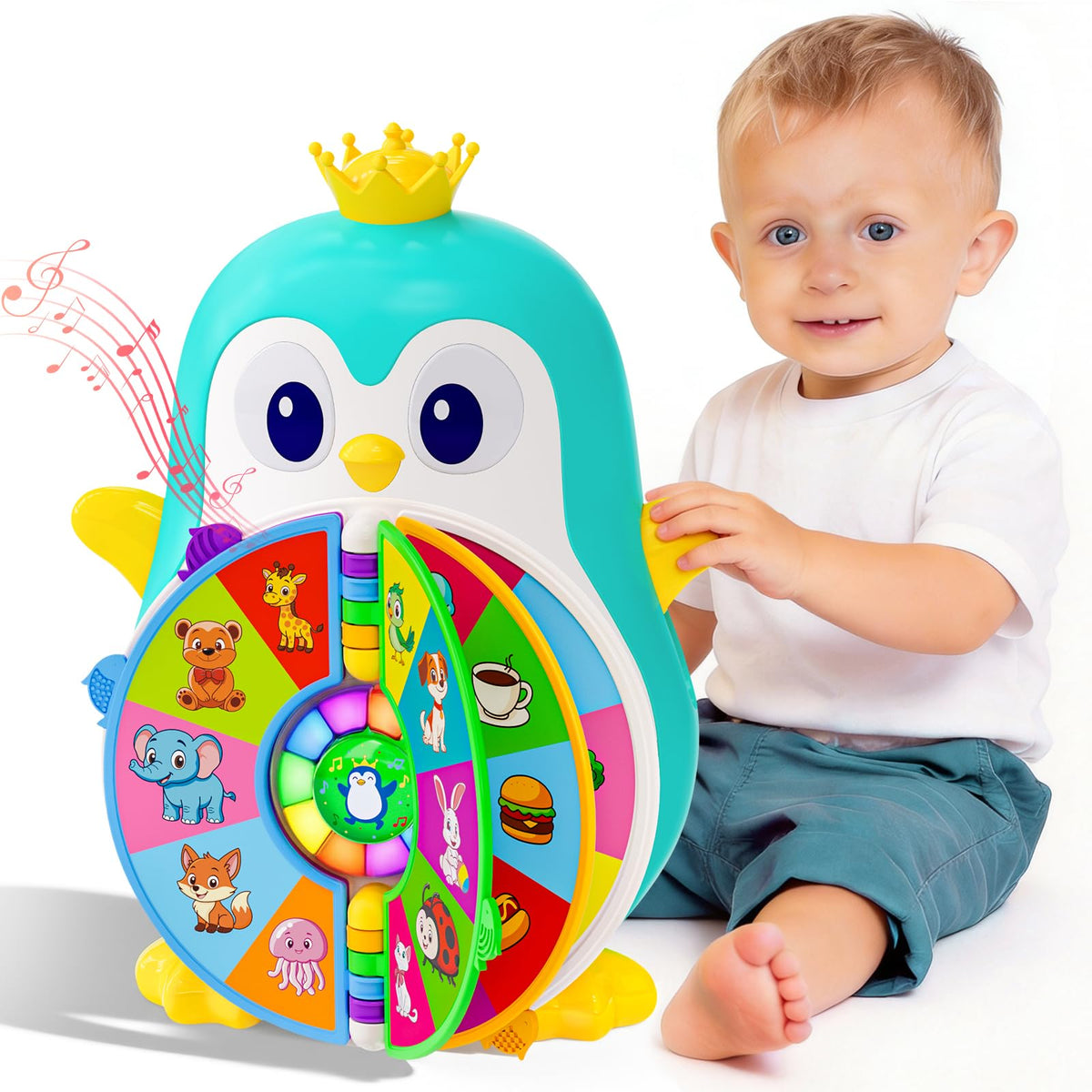 Hurdaos Penguin Learning Toy arm pull and lights