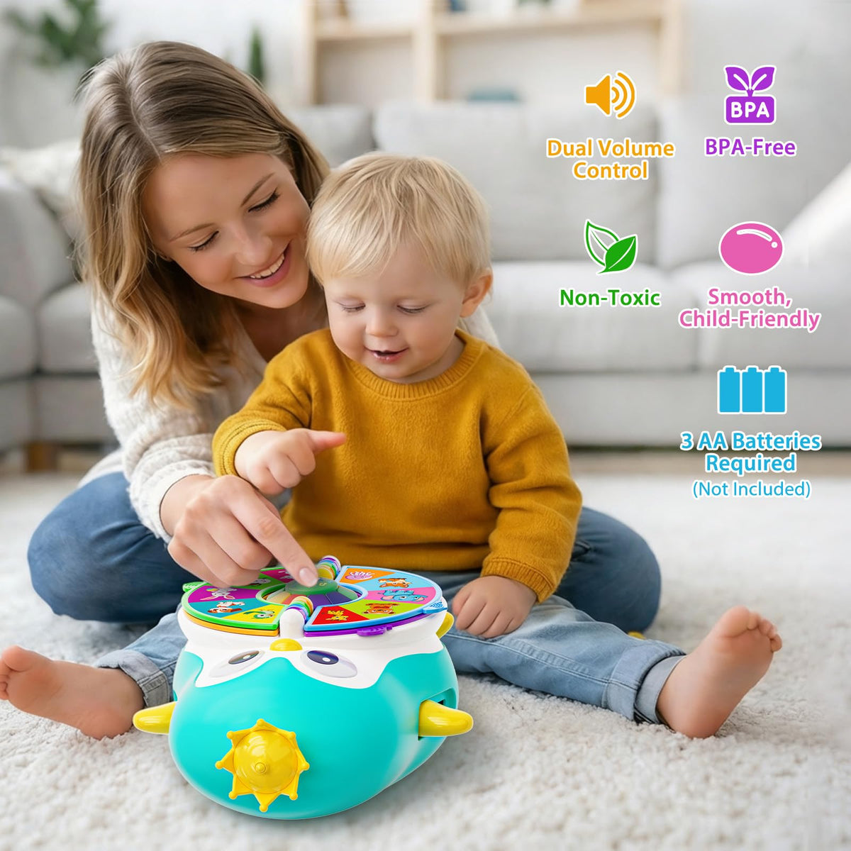 Hurdaos Penguin Learning Toy toddler-friendly design with large buttons