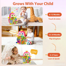 Hurdaos penguin surprise image on page sparks curiosity during playtime.