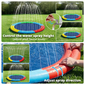 Hurdaos splash pad easy setup without air inflation needed.