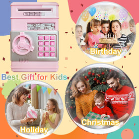 HUSAN piggy bank packaging is gift-ready for birthdays.