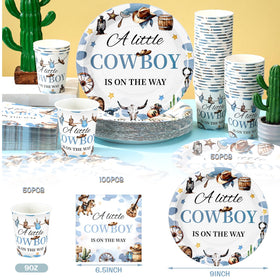 Hushee cowboy cups highlight the western theme for drinks at the celebration