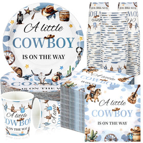 Hushee cowboy plates with watercolor design for festive party setup and easy cleanup