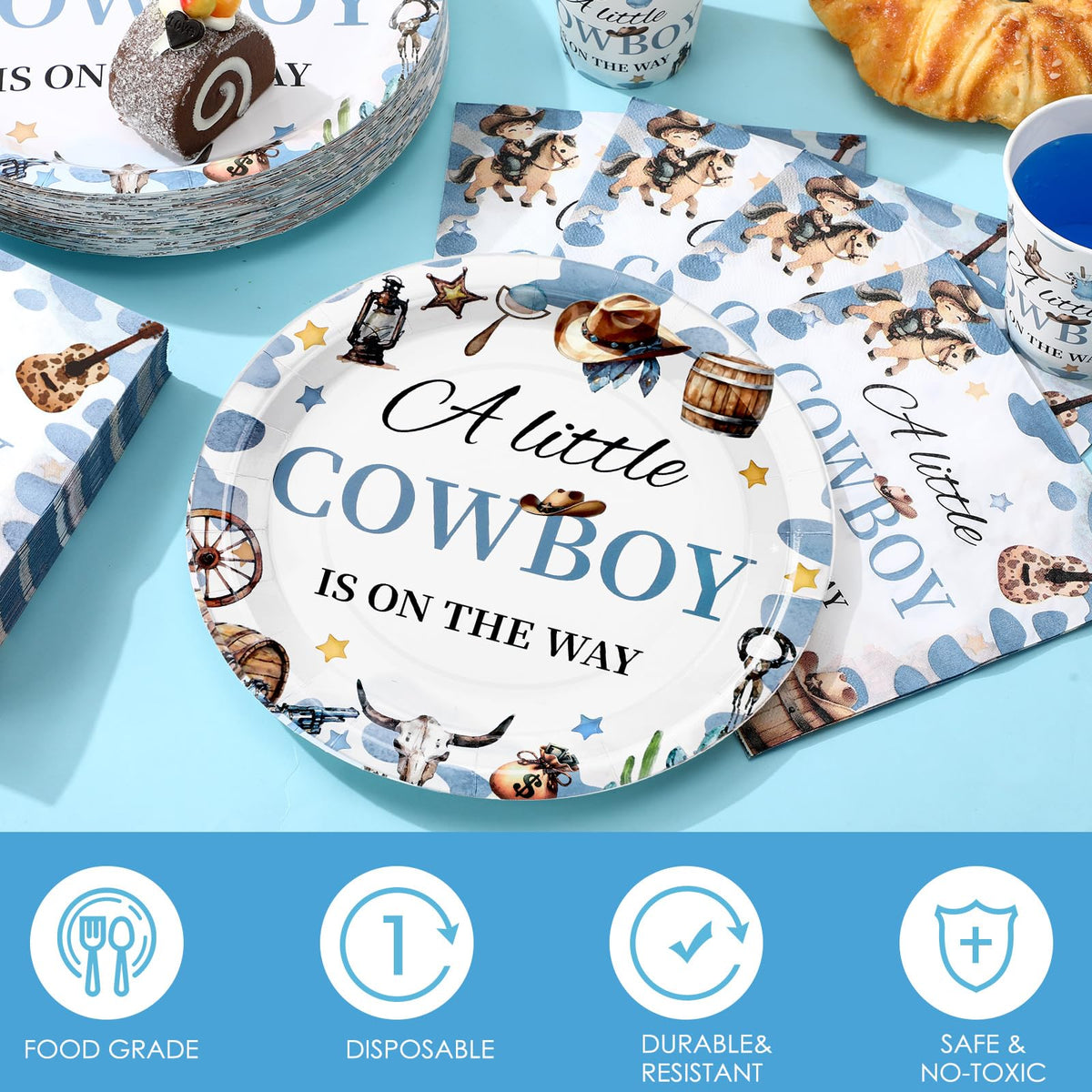 Hushee cowboy table setting demonstrates a cohesive table spread for guests