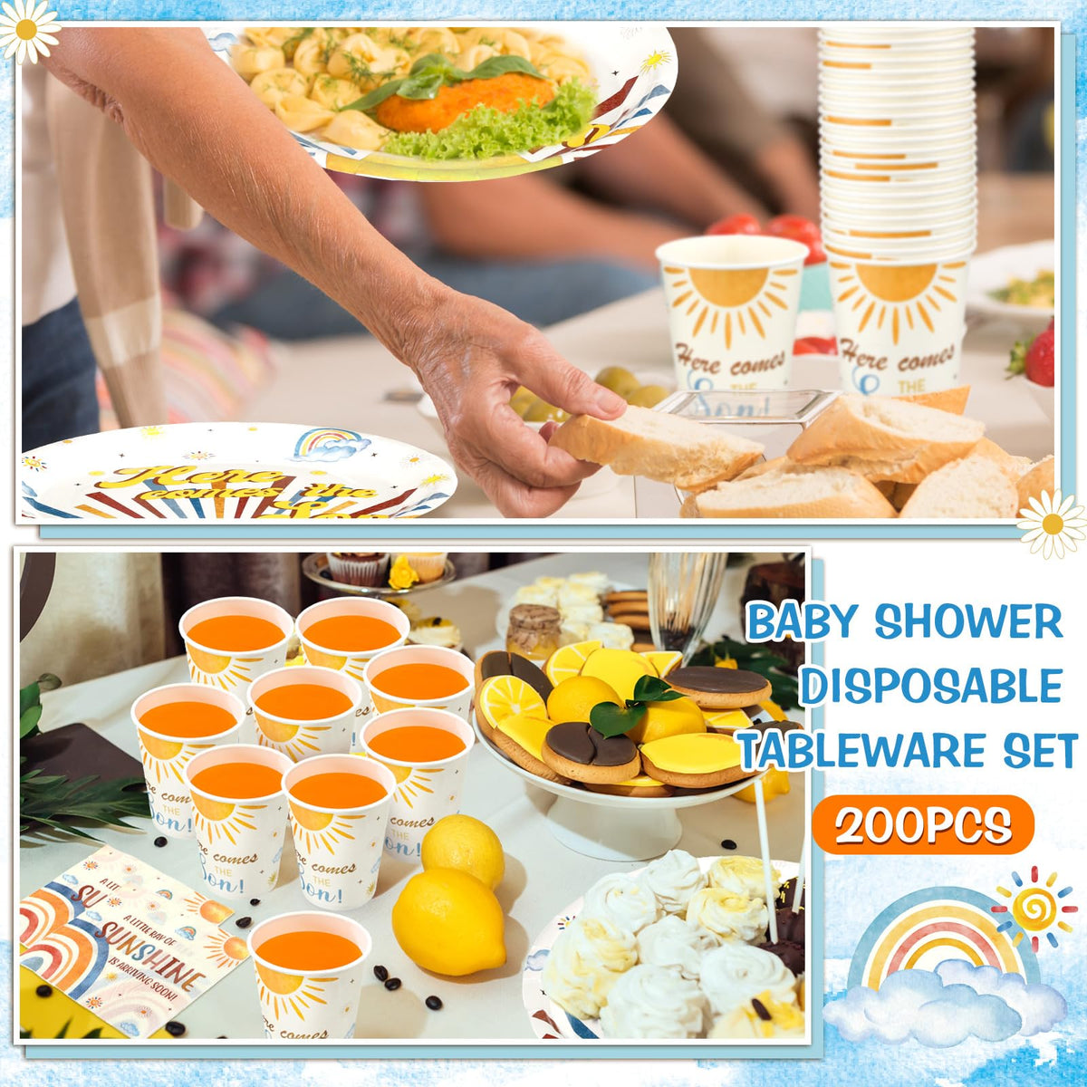 Hushee Here Comes The Son baby shower decor for effortless color coordination