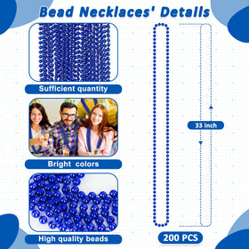 Huskein 200pcs Mardi Gras beads bulk, perfect for party favors and celebrations.