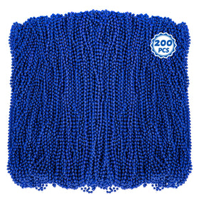 Huskein blue beaded necklace, 33-inch length, ideal for parades and festive gatherings.