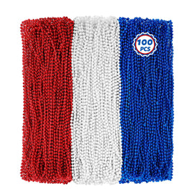 Huskein Fourth of July beads necklace, 33 inch, parade accessory for many guests