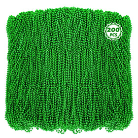 Huskein green bead necklace, 33-inch length, ideal for party favors and festive parades.