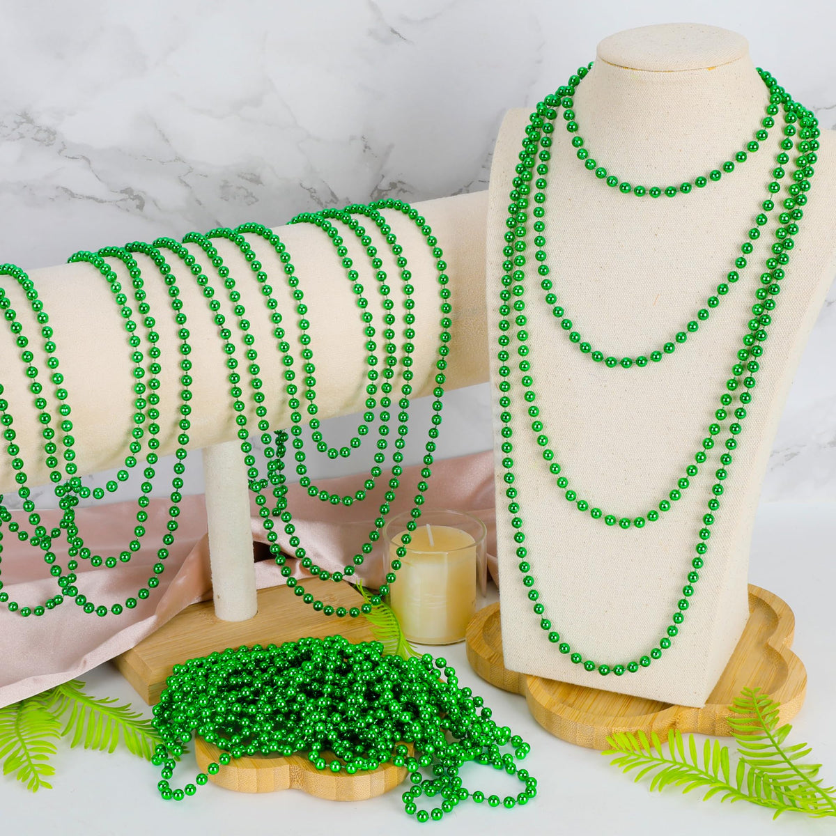 Huskein Irish luck beads for parties, versatile green accessory