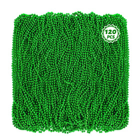 Huskein Mardi Gras beads in vibrant green, 120pc bulk for lively parades
