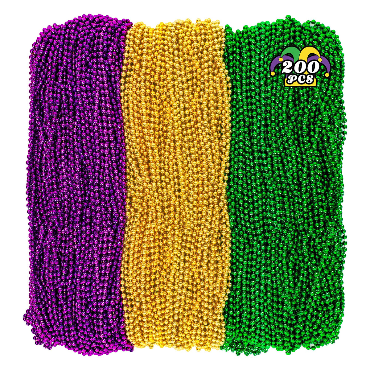 Huskein Mardi Gras beads 33-inch necklace for large crowds.