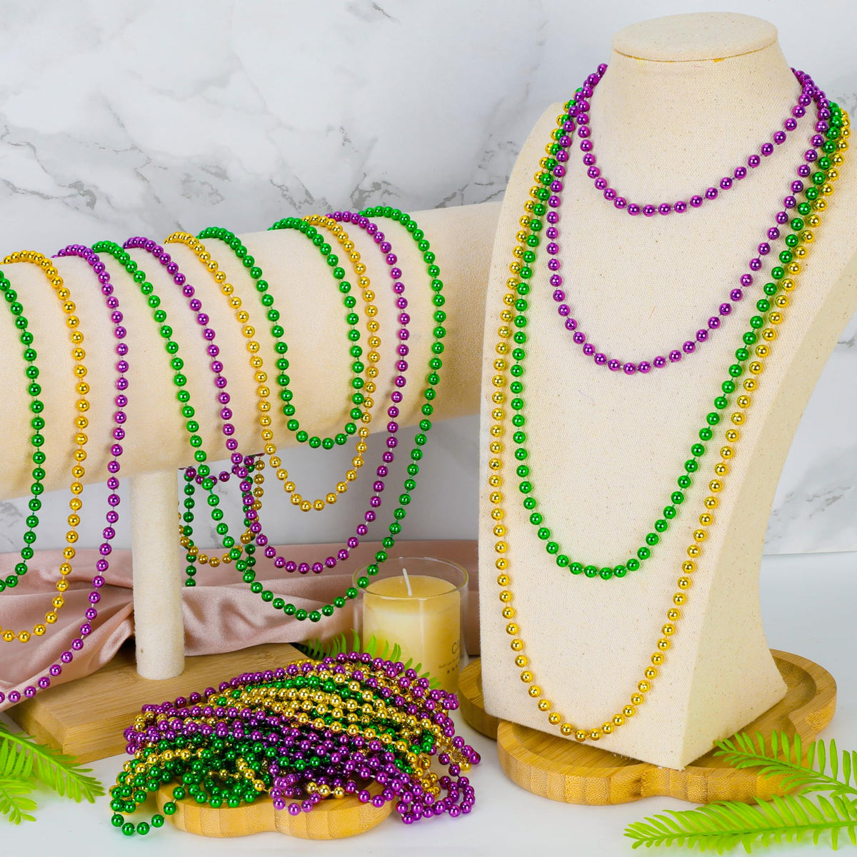 33-inch unisex beads offer comfortable, lightweight wear.