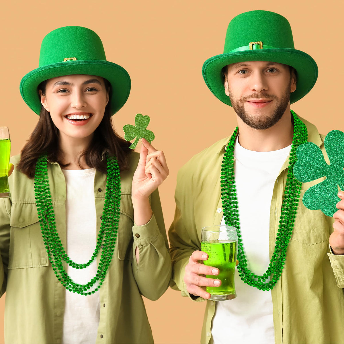 Huskein green bead collection, 120 pieces for bulk celebrations