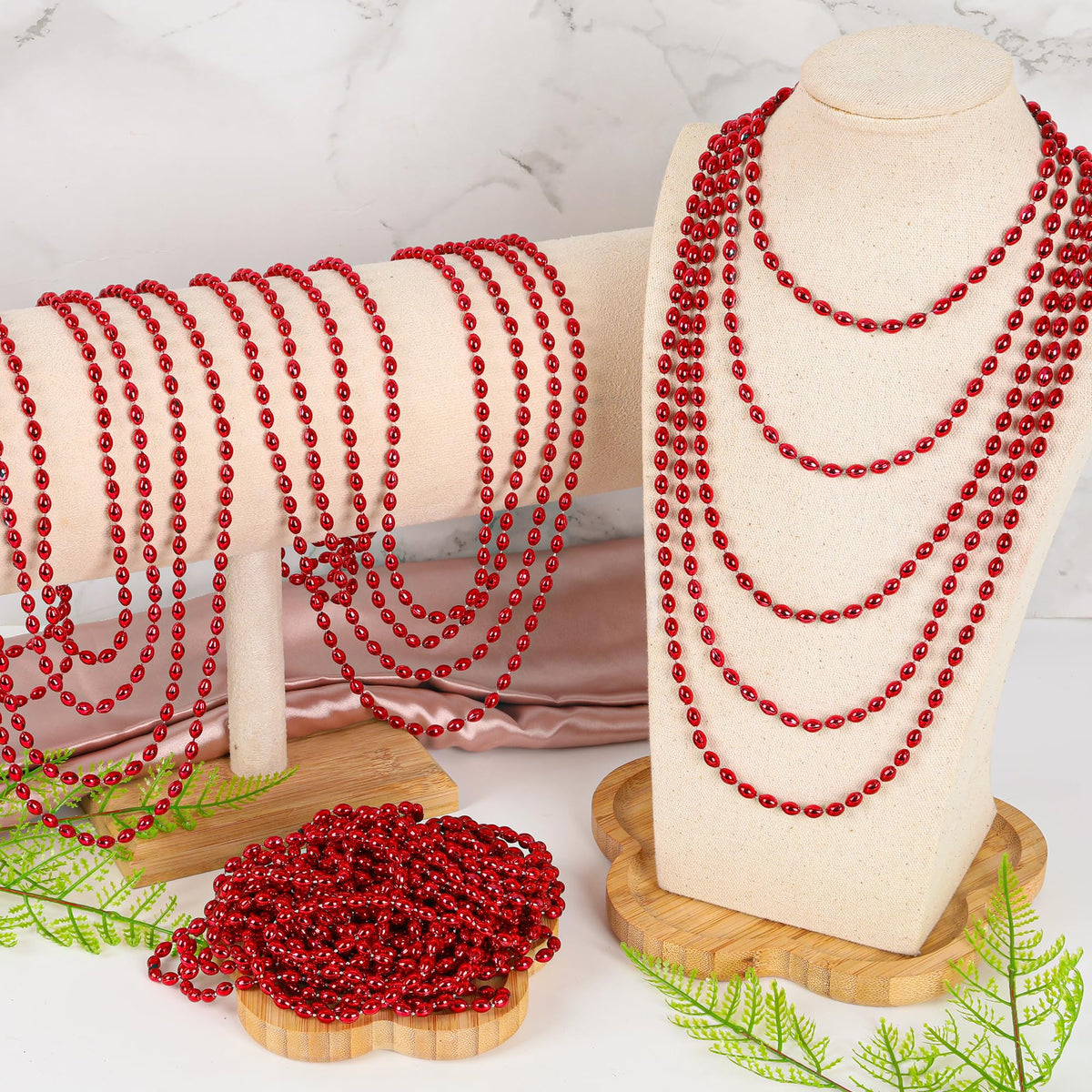 Huskein oval beads pack 120pcs, versatile for crafts and party favors.