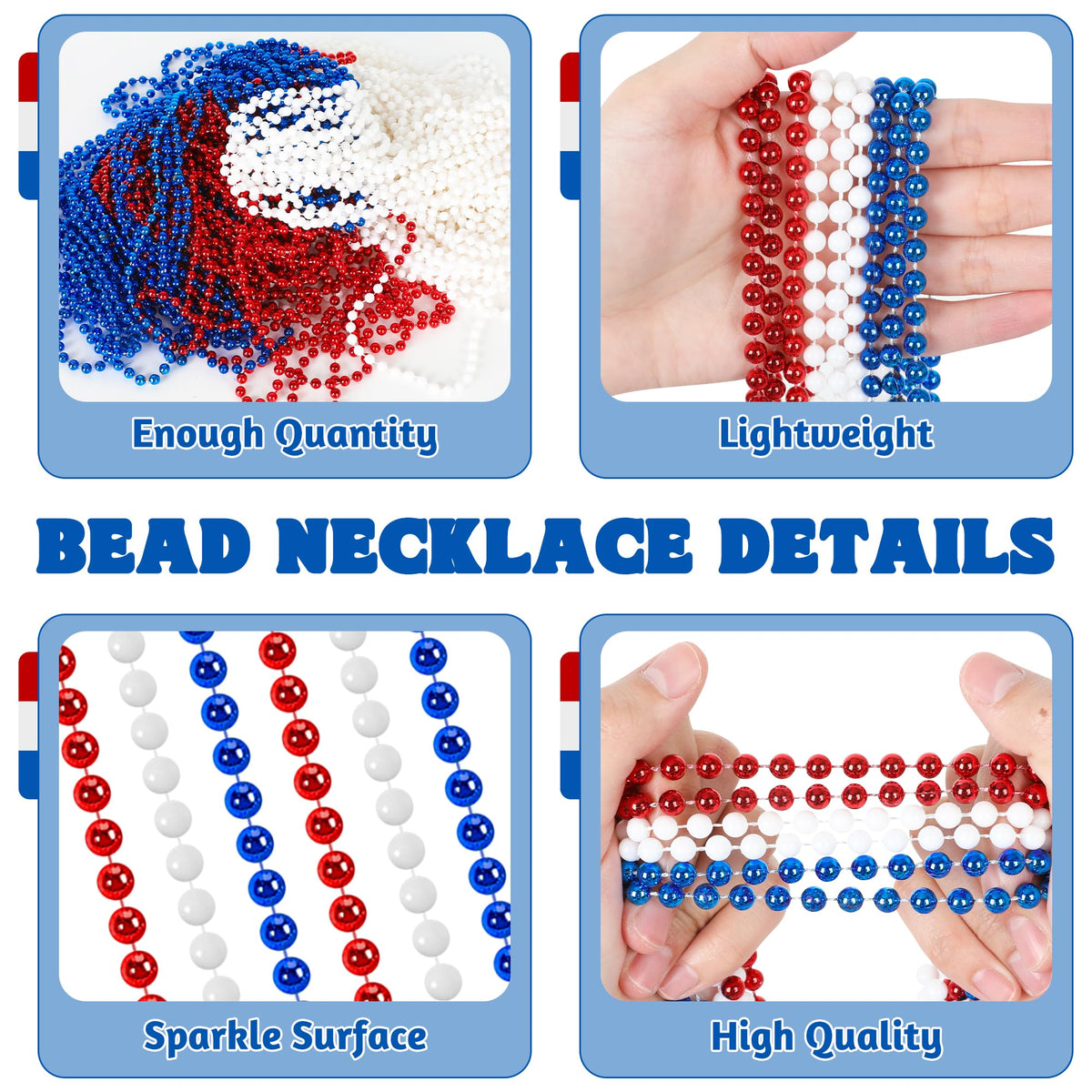 Huskein party beads 33 inch necklaces for easy gifting