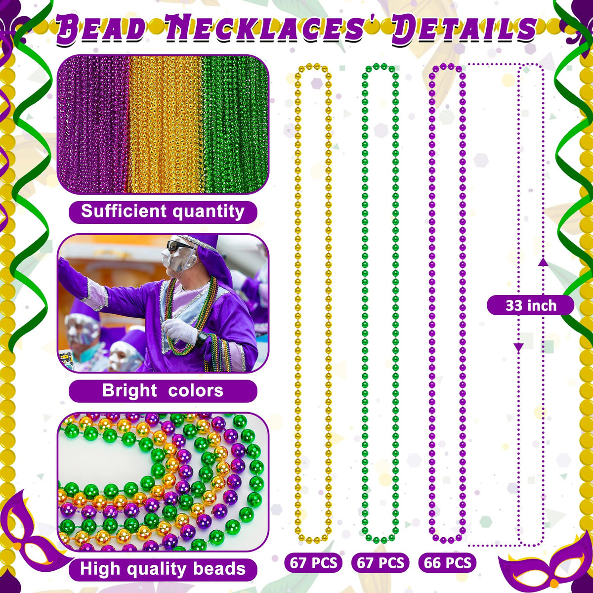 Huskein purple-gold-green beads close-up highlighting vibrant colors.