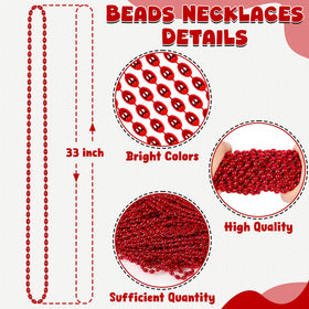 Huskein red beads close-up oval, vivid color for party decor.