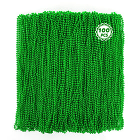 Huskein St Patrick's Day green bead necklace, vibrant parade accessory