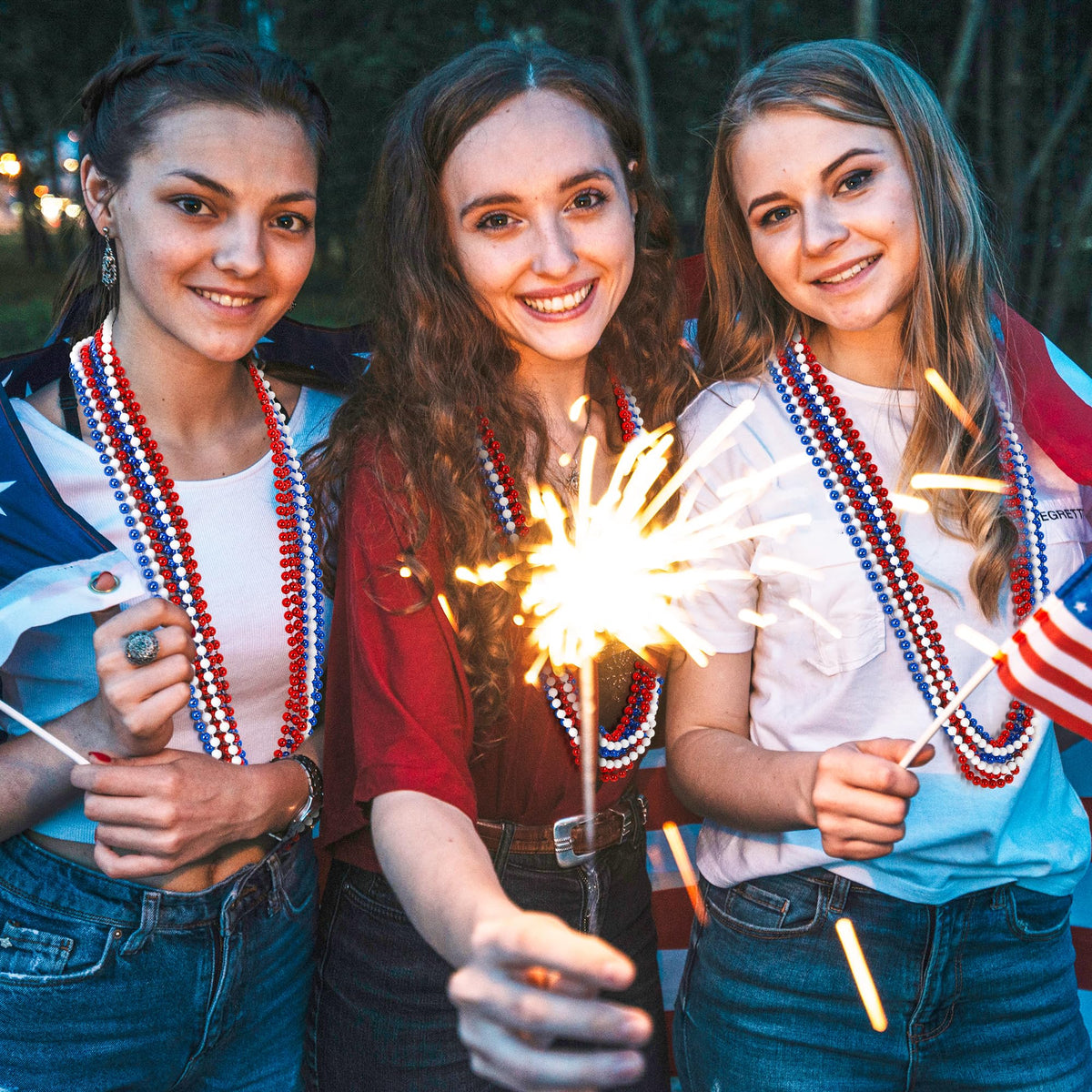 Huskein wearable patriotic beads accessory for all guests