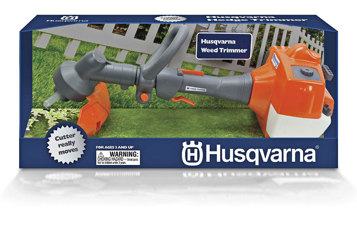 Husqvarna toy trimmer showing spinning line action during play