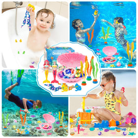 HUUIDY pearl bracelet adds sparkle during pool discovery activities.