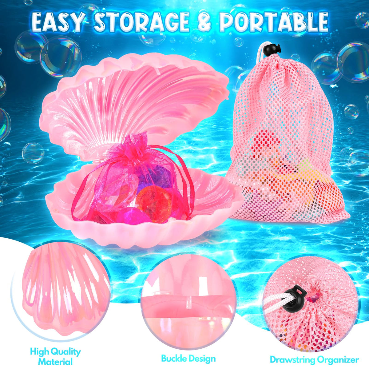 HUUIDY seaweed pieces add color and tactile play in water games.