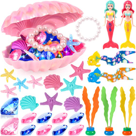 HUUIDY shell treasure box with glossy finish keeps pool treasures organized.