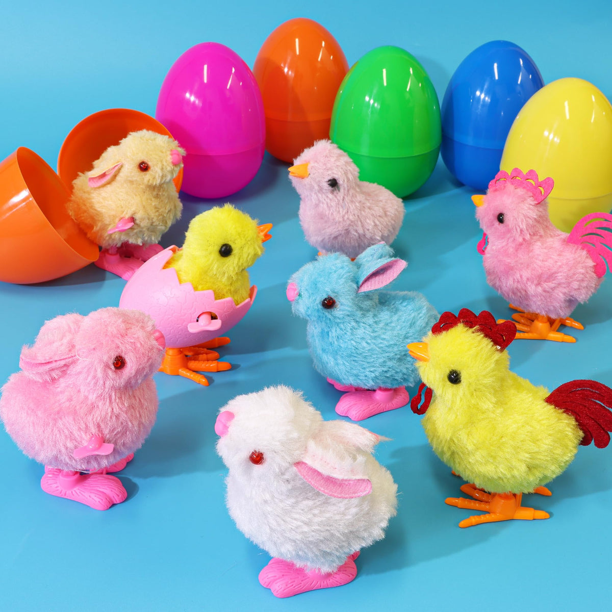 Huyamap durable plastic Easter eggs with safe wind-up toys