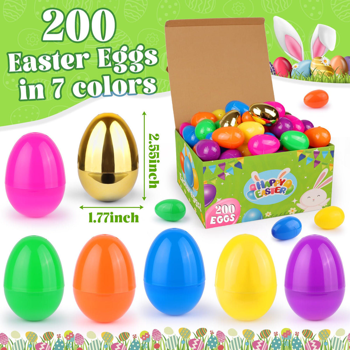 Huyamap hinge-design Easter egg keeps top and bottom together for smooth hunts.