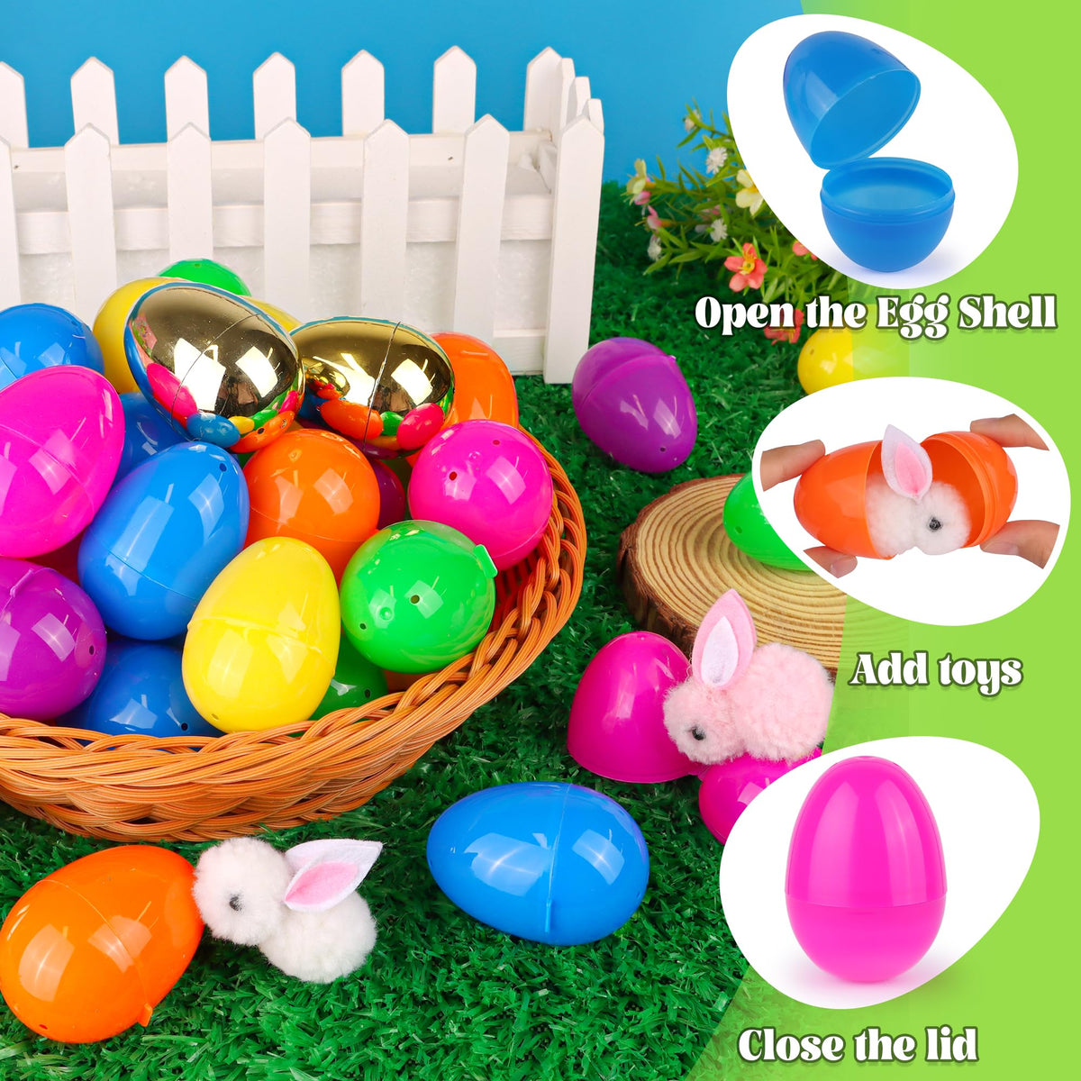 Huyamap 3.1-inch fillable eggs sized for prizes and treats