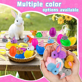 Huyamap safe, durable plastic eggs with plush bunnies for worry-free play.