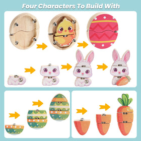 HUZU chick inside red egg supports mix-and-match play.