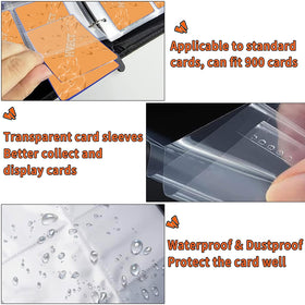 HVECT 900-card capacity binder neatly organizes sports, MTG, and trading cards.