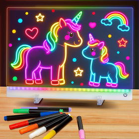HVMVNV board in use as doodle board and night light