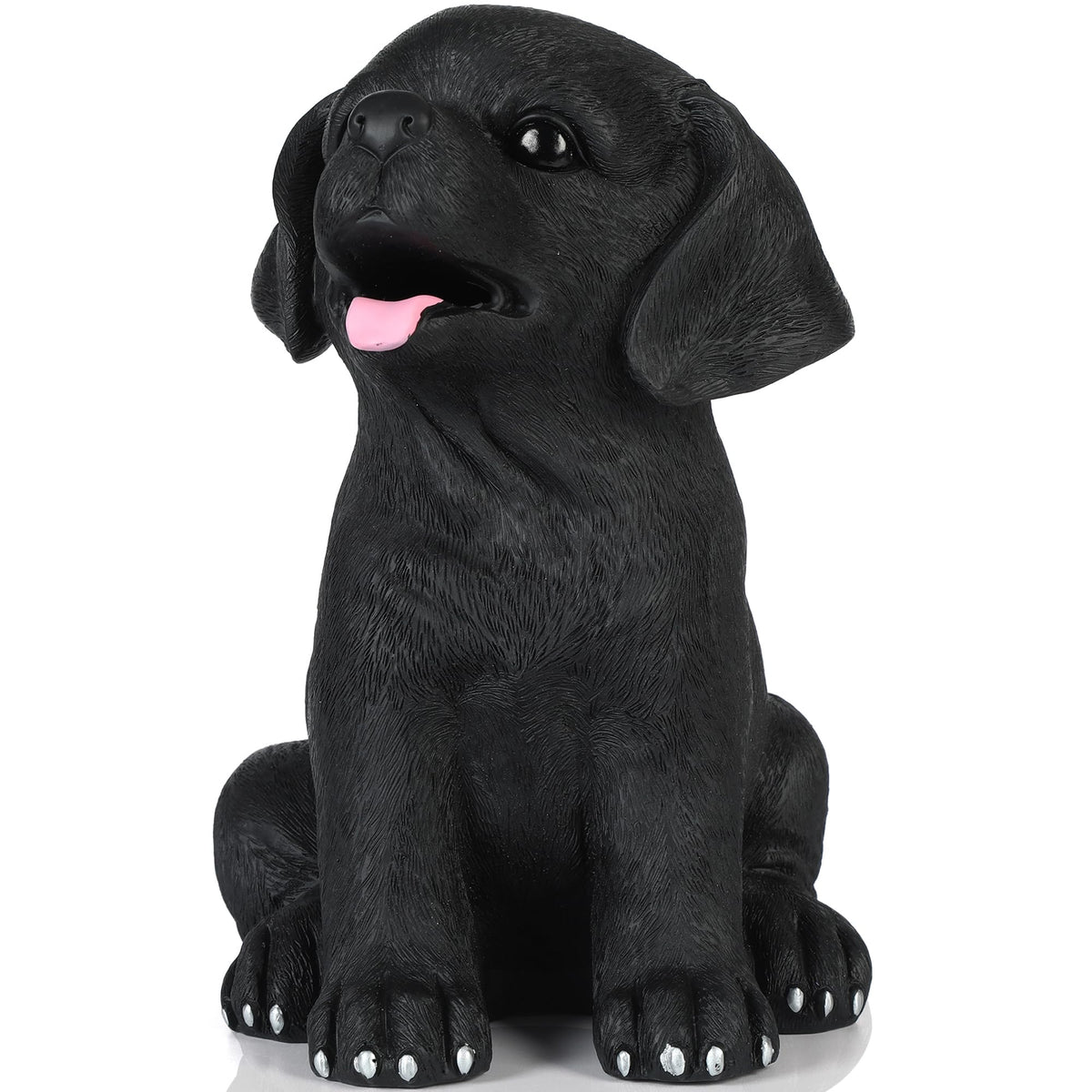 H&W black Labrador coin bank front view showing playful savings companion for kids