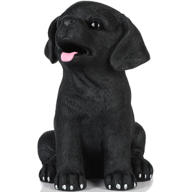 H&W black Labrador coin bank front view showing playful savings companion for kids
