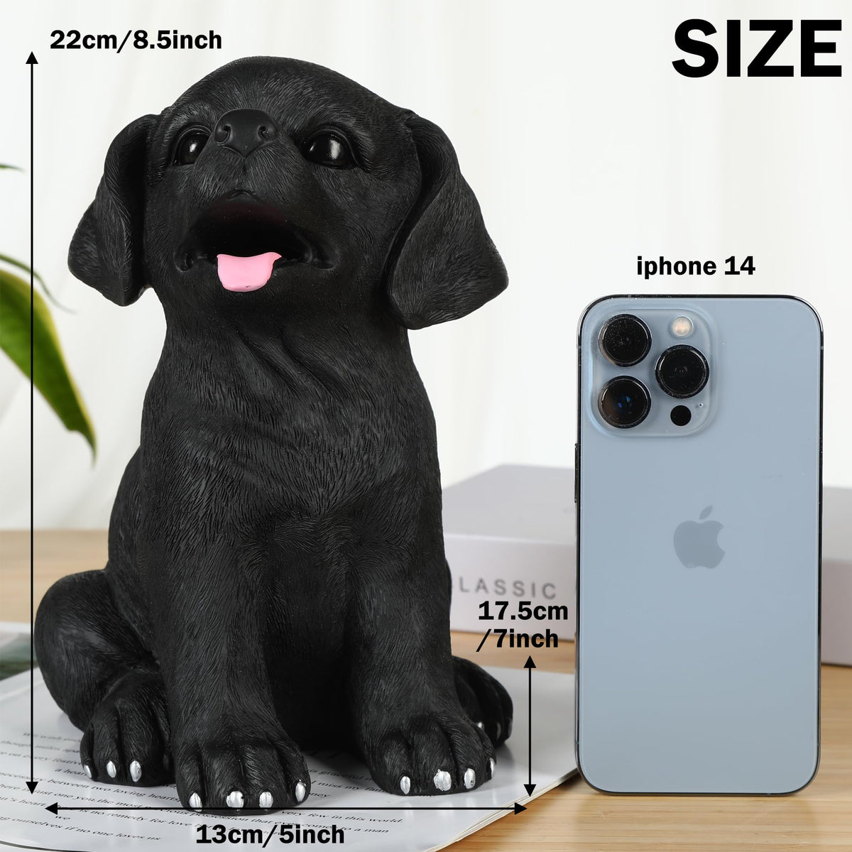 H&W black Labrador coin bank in a child’s room as decorative savings aid