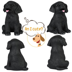 H&W black Labrador coin bank side view used as room decor and educational tool