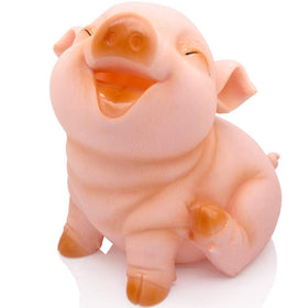 H&W cute pig money bank front view, playful desk decor for savings