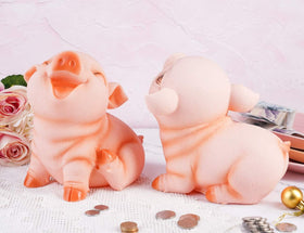 H&W piggy bank holds up to 1000 coins for savings
