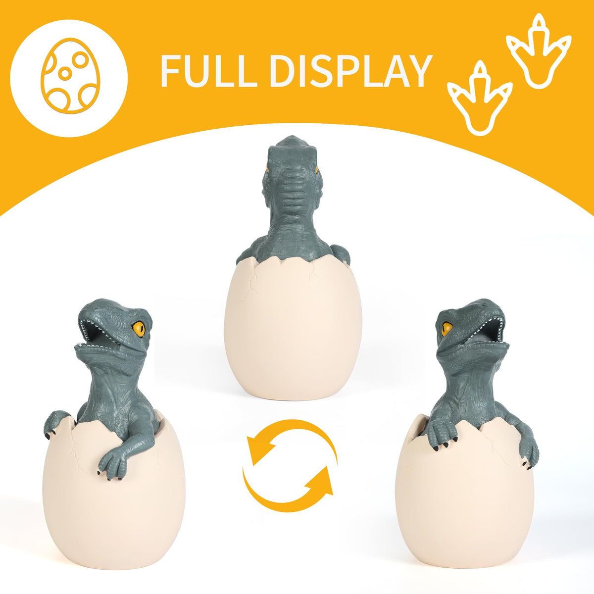H&W velociraptor cub piggy bank mouth-entry for easy coin placement.