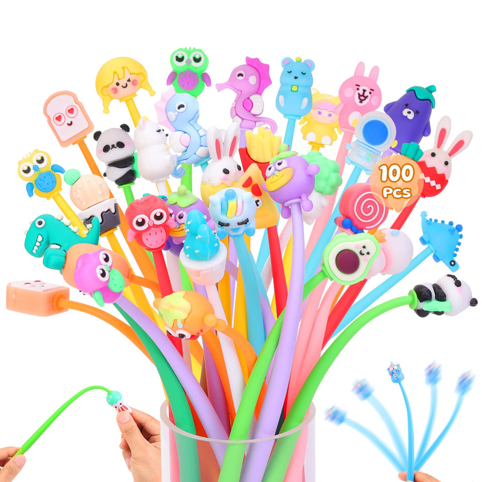 Hwahong squishy pens bulk collection with diverse animal designs for gifts and prizes.