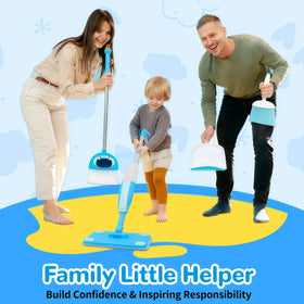 HWZ Kids Cleaning Set kid-sized broom and dustpan ready for safe cleanup play