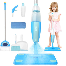 HWZ Kids Cleaning Set mini spray mop in action, fostering pretend play and fine motor skills