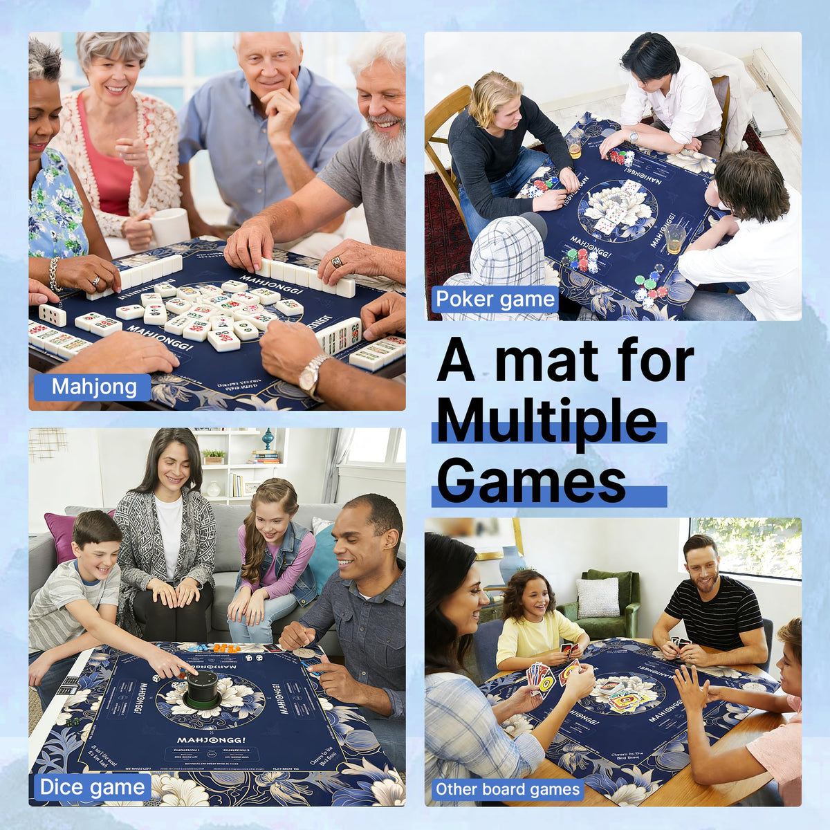 HWZ Mahjong mat folded and rolled for compact storage and travel