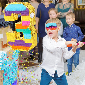 Hxezoc rainbow number 3 pinata bat for safe, playful hits