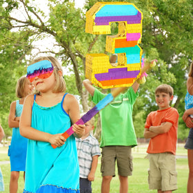 Hxezoc rainbow number 3 pinata fillable pockets for candies and gifts