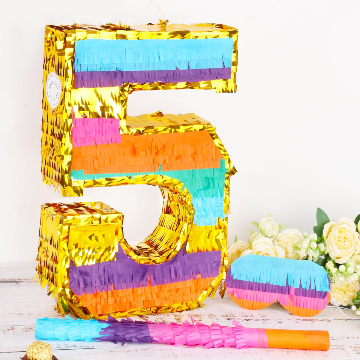 Hxezoc Rainbow 5 pinata party setup ideas for a festive scene